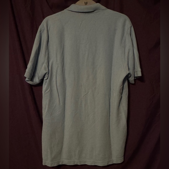 Tasso Elba Polo shirt sz L 3 button pocket light blue - Picture 3 of 5